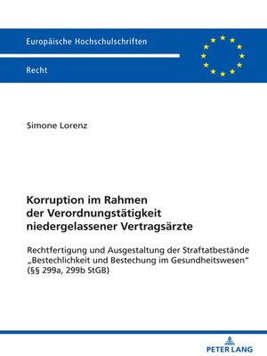 cover image of Korruption im Rahmen der Verordnungstaetigkeit niedergelassener Vertragsaerzte